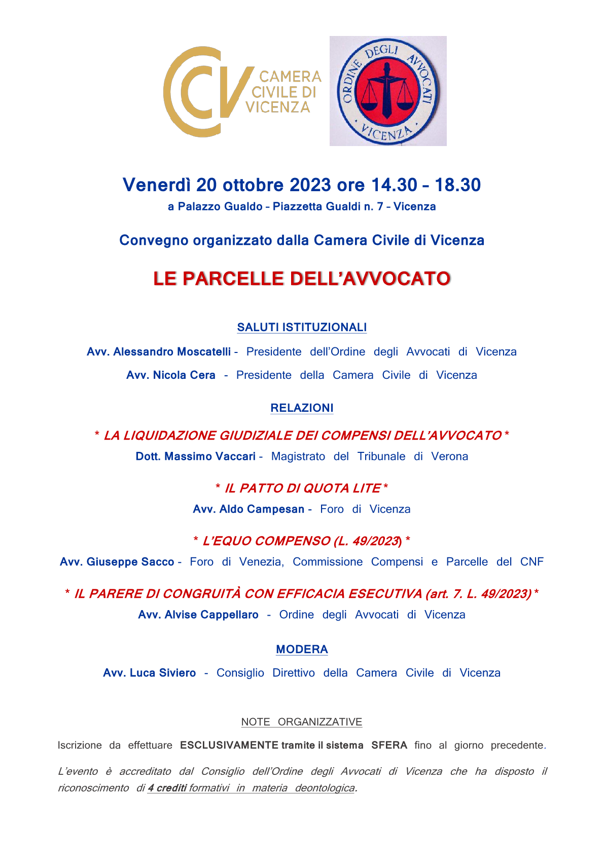 Convegno CCV Le parcelle dell'Avvocato 20.10.20231